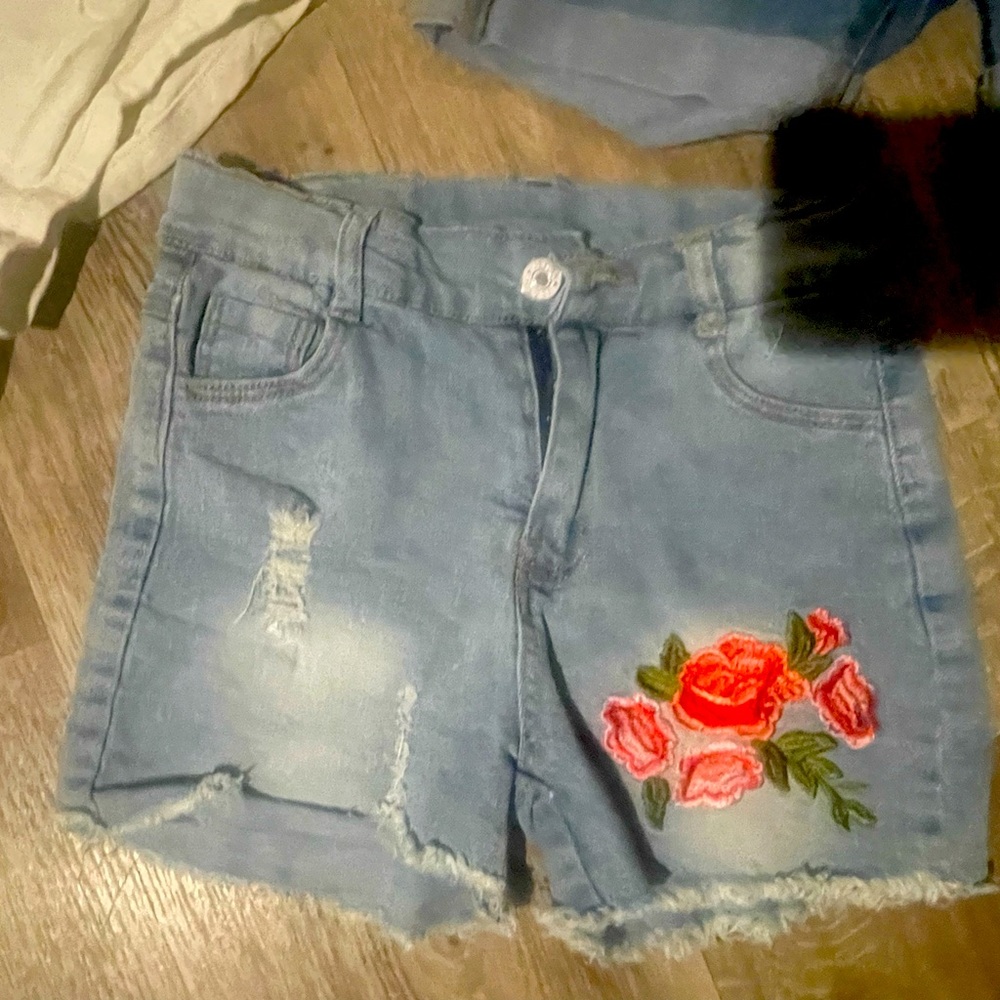 Girls denim shorts size 7